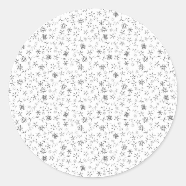 Adesivo de Favor de Casamento Floral Elegante (Frente)