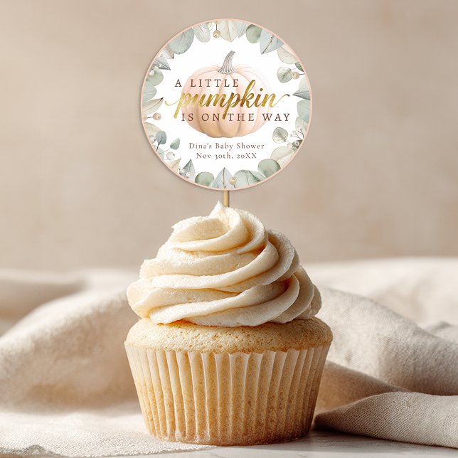 Adesivo de Favor de Chá de Bebê A Little Pumpkin F (Baby Shower Sticker Favor)