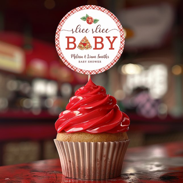 Adesivo de Favor de Chá de Bebê Pizza Slice Slice  (Slice Slice Baby Sticker Favor)