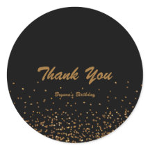 Adesivo de Favor de Festa Chic com Brilho Fino Pre