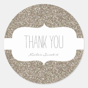 Adesivo de Favor de Festa de Aniversário Branco co