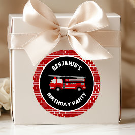 Adesivo de Favor de Festa de Aniversário de Caminh