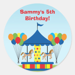 Adesivo de Favor de Festa de Aniversário de Carnav
