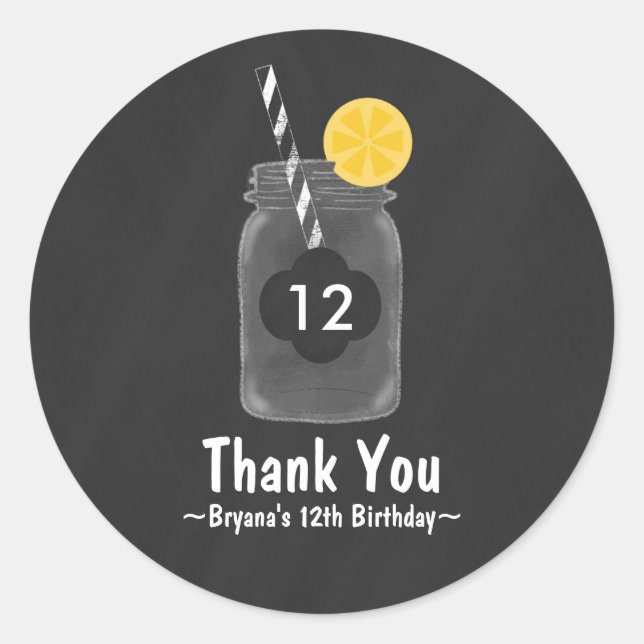 Adesivo de Favor de Festa de Aniversário de Jarro  (Frente)