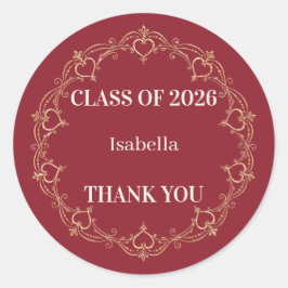 Adesivo de Favor de Formatura Crimson Gold 2026
