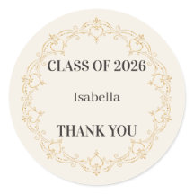 Adesivo de Favor de Formatura da Turma de 2026 em