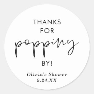 Adesivo de Favor de Pipoca Boho, Obrigado por Pass
