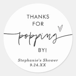 Adesivo de Favor de Pipoca, Obrigado por Passar po