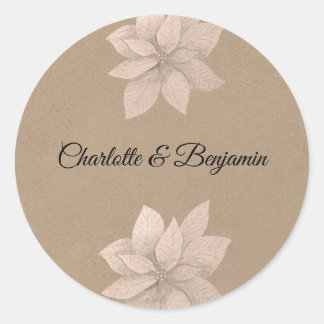 Adesivo de Favor Elegante Royal Boho Bege