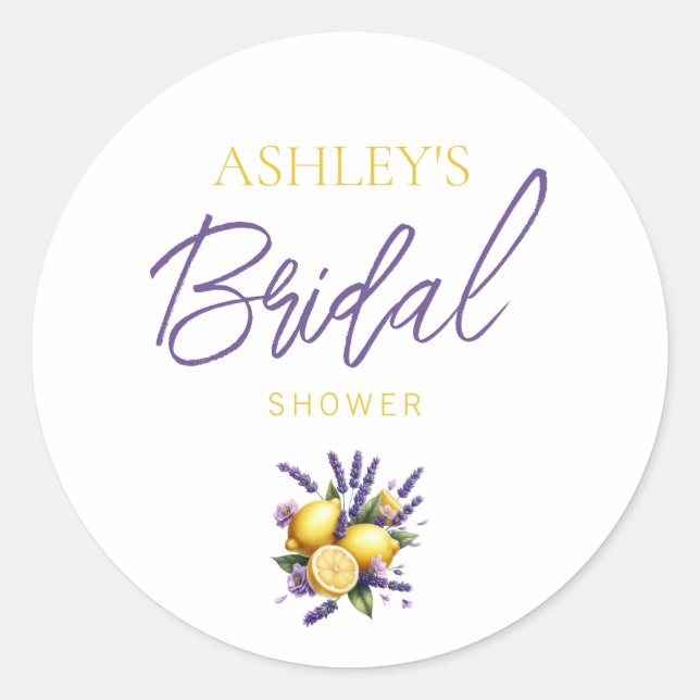 Adesivo de Favor Lavanda Limão (Frente)