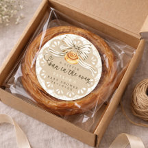 Adesivo de Favor para Chá de Bebê Bun in Oven Neut