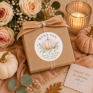 Adesivo de Favor para Chá de Bebê Little Pumpkin -