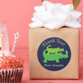 Adesivo de Favor Personalizado de Jacaré Elegante