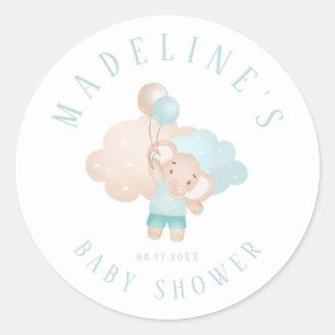 Adesivo de Favor/Presente para Chá de Bebê de Elef