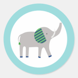 Adesivo de Favor Ronda de Elefante Jardim Zoológic