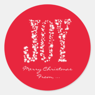 Adesivo de Favorito de Natal Luzes Brilhantes JOY