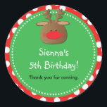 Adesivo de Favorito de Ponto de Bolha de Natal de<br><div class="desc">Adesivo de Favorito de Ponto de Bolha de Natal de Férias de Renas. Personalize com qualquer texto.</div>