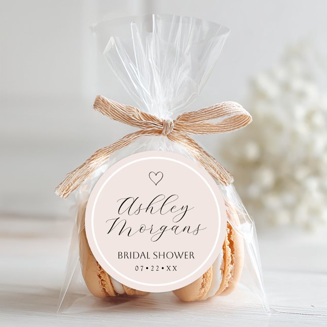 Adesivo de favorito mínimo do Chá de panela | Scri (Bridal Shower Favor Sticker)