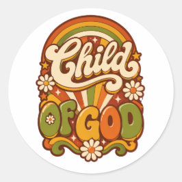 Adesivo de Fé Retro &0s Groovy Filho de Deus