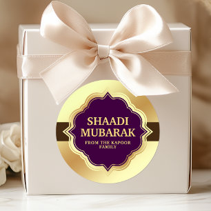 Adesivo de Felicitações de Casamento Shaadi Mubara