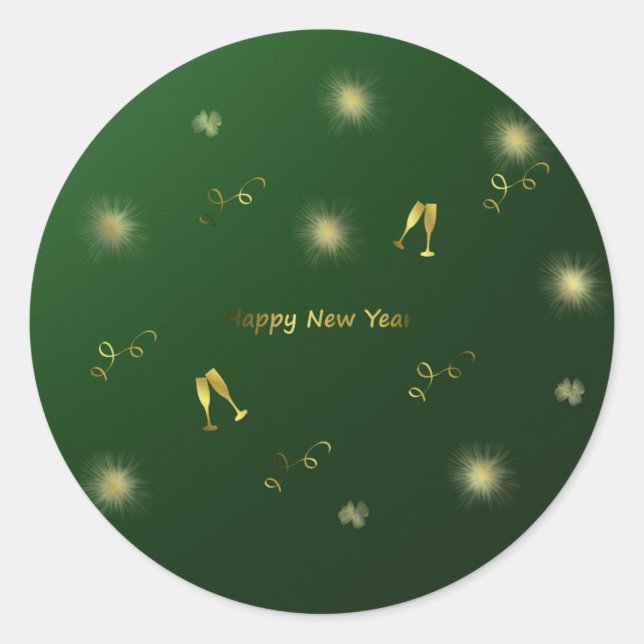 adesivo de feliz ano novo (Frente)