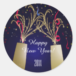 Adesivo de Feliz ano novo festivo