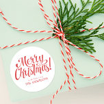 Adesivo de Feliz Natal<br><div class="desc">Este adesivo de presente elegante,  que diz "Feliz Natal" em escrita de pincel,  ajudará a causar uma impressão duradoura nesta época de festas. Encontre mais itens neste estilo visitando nossa loja online!</div>