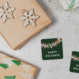 Adesivo de Feliz Natal com Guirlanda de Purpurina 