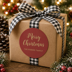 Adesivo de Feliz Natal Rótulo de Falso Ouro em L