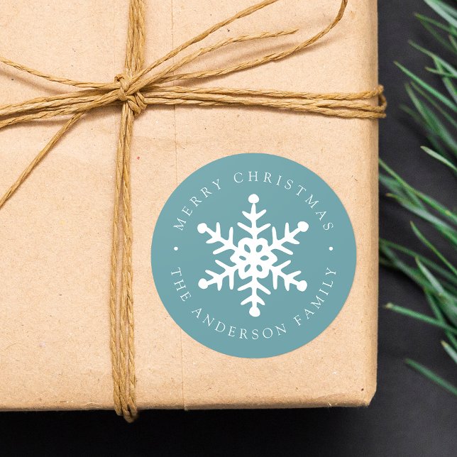 Adesivo de Feriado Azul de Neve Moderno (Criador carregado)