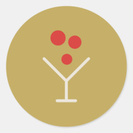 Adesivo de Feriado Holly Jolly Gold Martini