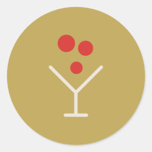 Adesivo de Feriado Holly Jolly Gold Martini