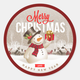 Adesivo de Férias de Boneco de Neve Festivo – Feli