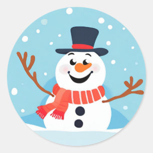 Adesivo de Férias de Natal Homem de Neve