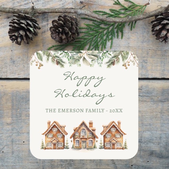 Adesivo de férias de pão de gengibre (Gingerbread Holiday Sticker
)