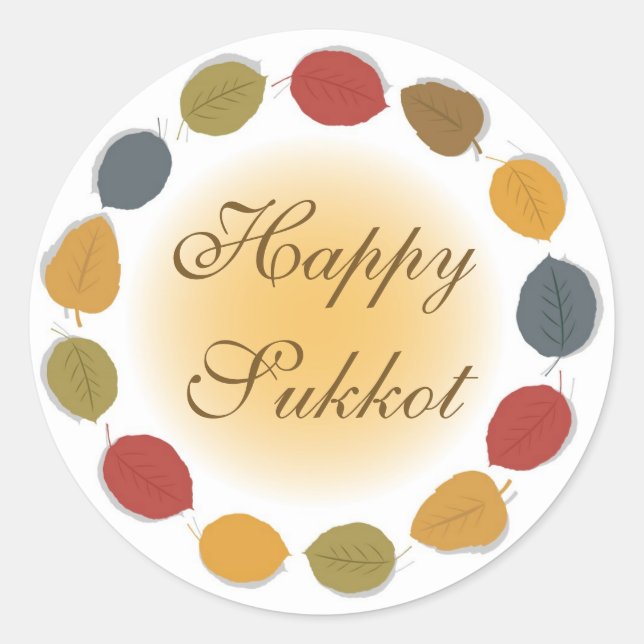 Adesivo de Férias Feliz Sukkot (Frente)