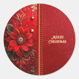 Adesivo de Férias Flor Vermelha de Natal