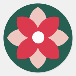 Adesivo de Férias Grande Poinsettia Pinheiro Verde