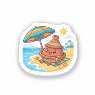 Adesivo de Férias na Praia do Cute Kawaii Marroqui