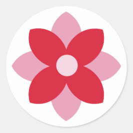 Adesivo de Férias Vermelho e Rosa Grande Poinsetti