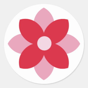 Adesivo de Férias Vermelho e Rosa Grande Poinsetti