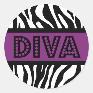 Adesivo de festa com tipografia DIVA e impressão d