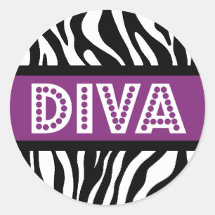 Adesivo de festa com tipografia DIVA e impressão d