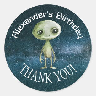 Adesivo de Festa de Aniversário de Alien