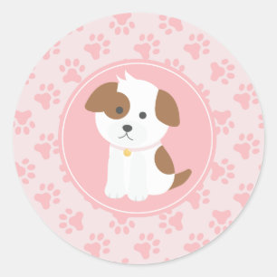 Adesivo de festa de aniversário de cachorrinho ros