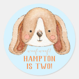 Adesivo de festa de aniversário de cachorro person