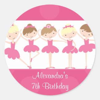 Adesivo de Festa de aniversário de dança cor-de-ro