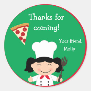 Adesivo de Festa de Aniversário de Pizza