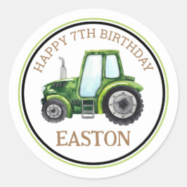 Adesivo de festa de aniversário do trator da Fazen