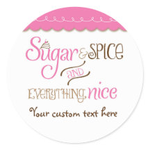 Adesivo de festa de baby shower com tipografia Sug